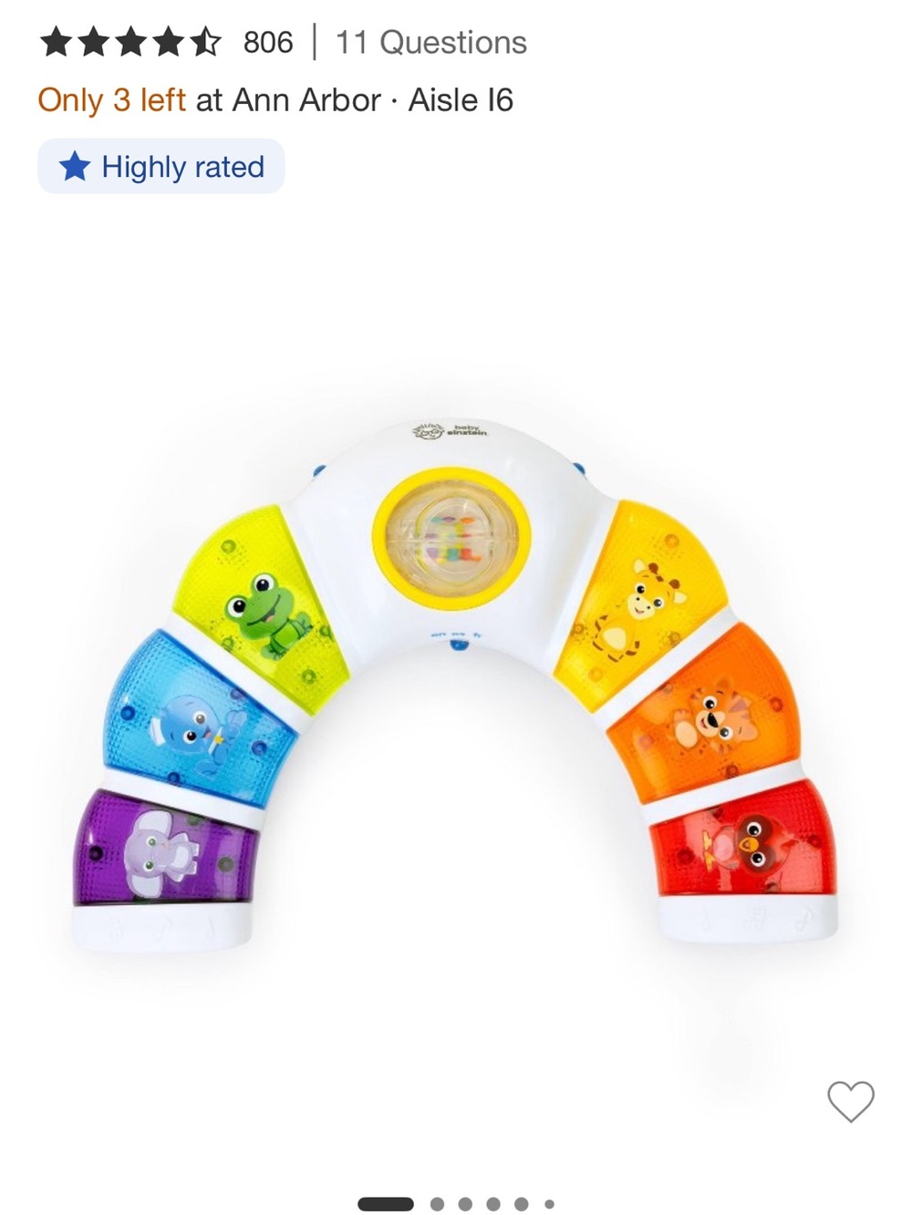 Baby Musical Rainbow Light-Up tummy time Toy